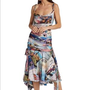 Zimmermann Silk Printed Midi Dress Large Poster Print NWT